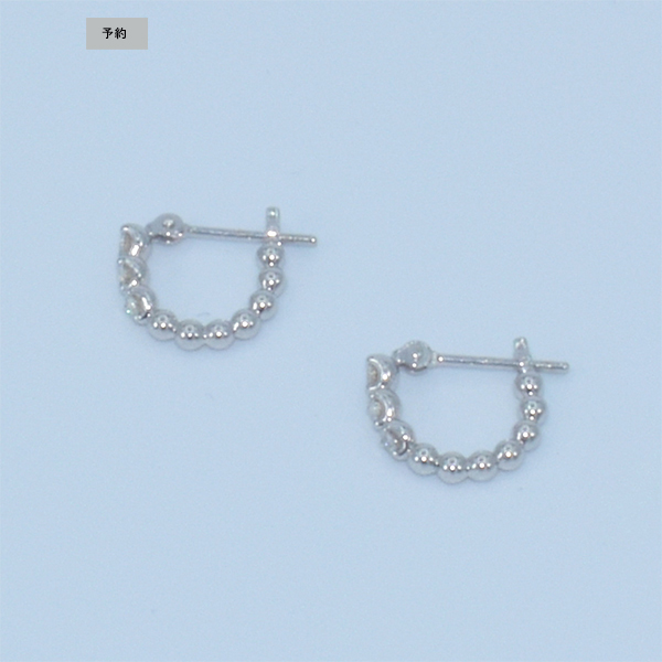 Three Dots Diamond Hoop pierce(Silver)/スリードットダイヤフープピアス(シルバー)