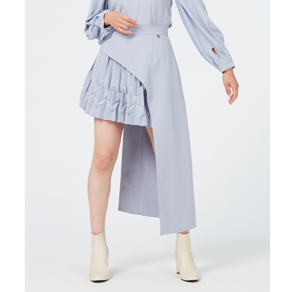 Asymmetry Pleats  Skirt / Inspired by Future Pop