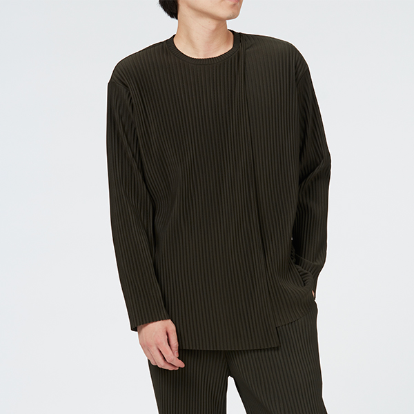 Layered Pleats Pullover / Khaki