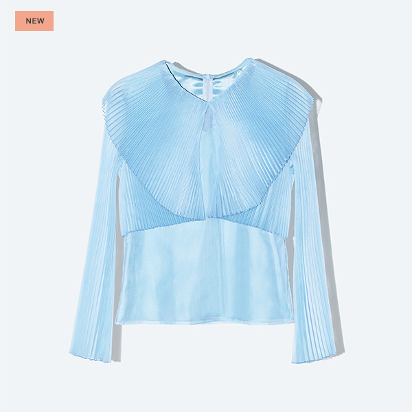 Sheer Pleats Blouse Inspired by Moon / Blue