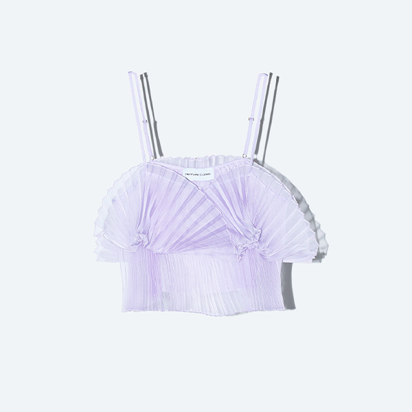 Sheer Pleats Bustier Inspired by Moon / Lavender