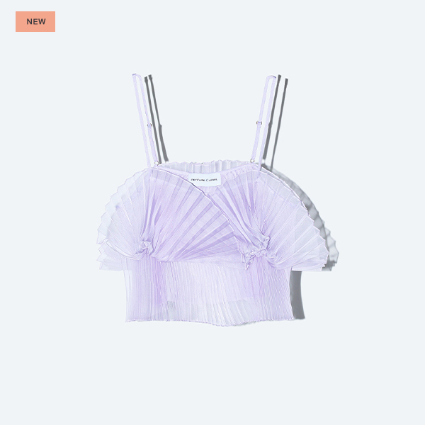 Sheer Pleats Bustier Inspired by Moon / Lavender