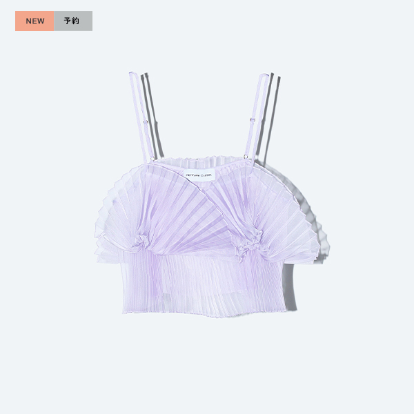 Sheer Pleats Bustier Inspired by Moon / Lavender