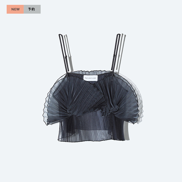 Sheer Pleats Bustier Inspired by Moon / Charcoal