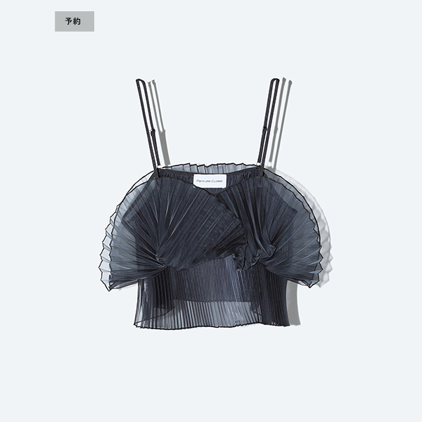 Sheer Pleats Bustier Inspired by Moon / Charcoal