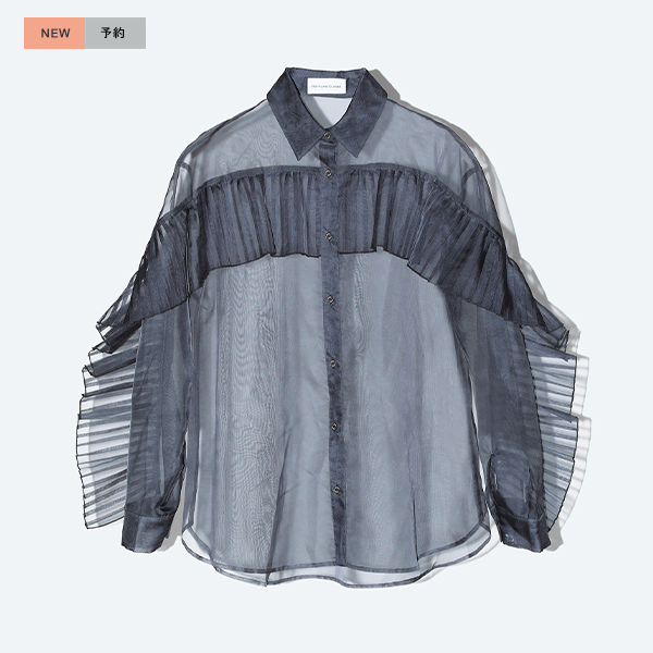 Sheer Pleats Shirts Inspired by Moon / Charcoal