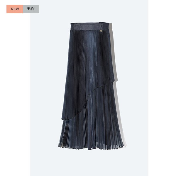 Sheer Pleats 2way Skirt Inspired by Moon / Charcoal