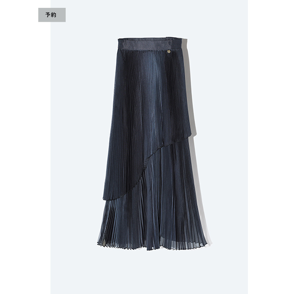 Sheer Pleats 2way Skirt Inspired by Moon / Charcoal