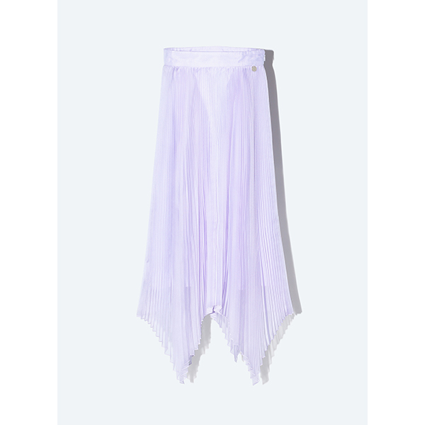 Sheer Pleats Arch Cut Skirt Inspired by Moon / Lavender