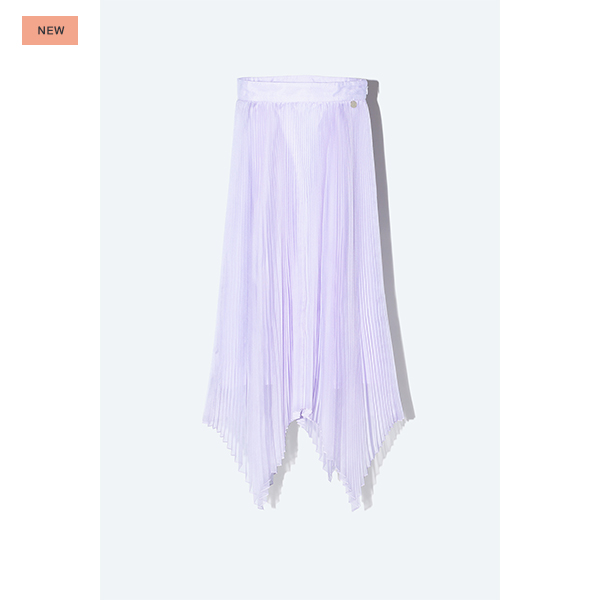 Sheer Pleats Arch Cut Skirt Inspired by Moon / Lavender