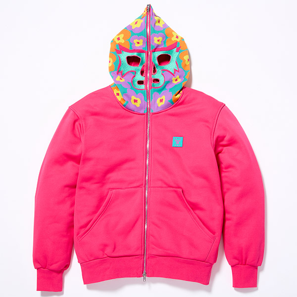 Head Flower Lucha Mask Hoodie/Pink