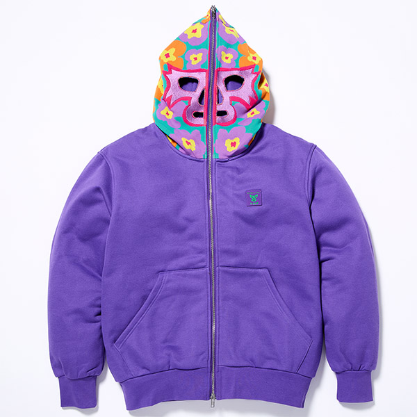 Head Flower Lucha Mask Hoodie/Light Purple